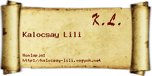 Kalocsay Lili névjegykártya